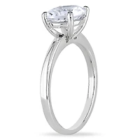 Miabella 2.38 Carat T.G.W. Created White Sapphire 10 K White Gold Solitaire Engagement Ring