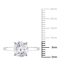 Miabella 2.38 Carat T.G.W. Created White Sapphire 10 K White Gold Solitaire Engagement Ring