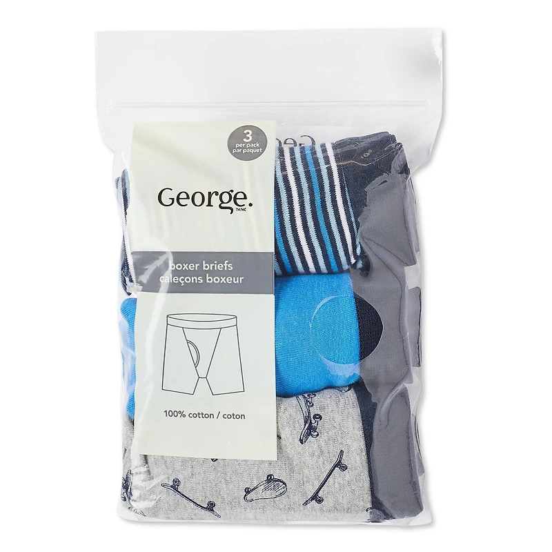 Lot de 3 caleçons boxeurs George pour garçons