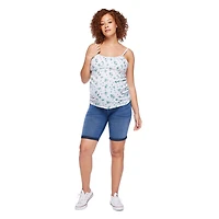 Paisley Sky Maternity Empire Side Ruched Tank