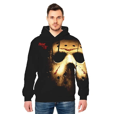 Chandail à capuchon à manches longues pour hommes Friday The 13th Jason Mask