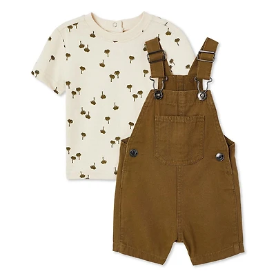 George Baby Boys' Denim Shortall 2-Piece Set
