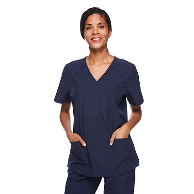 Haut d’uniforme médical à encolure en V George pour femmes - Exclusivement ligne