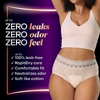 Always Discreet Boutique Incontinence and Postpartum Underwear for Women, Maximum Protection, L, Rosy