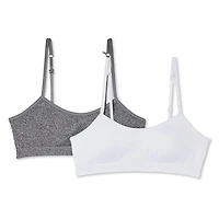 George Girls' 2 Pack Bralettes, Sizes S-XL