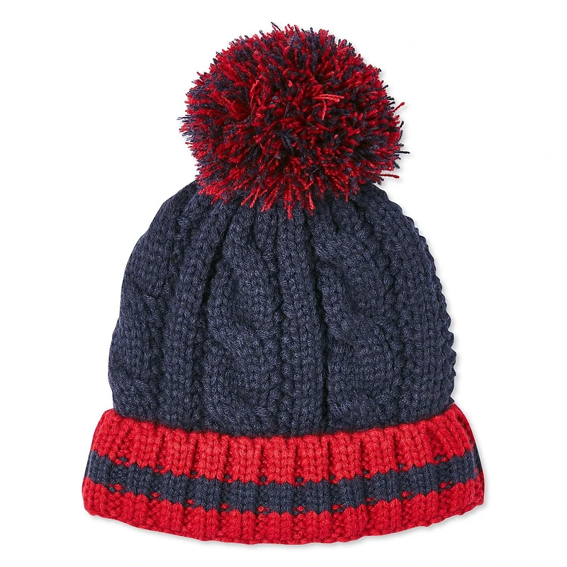 George Boys' Cable Knit Turn Cuff Toque with Pompom