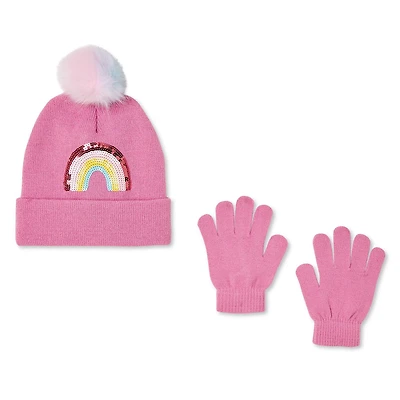 Ensemble 2 pièces avec tuque et gants en acrylique George pour filles