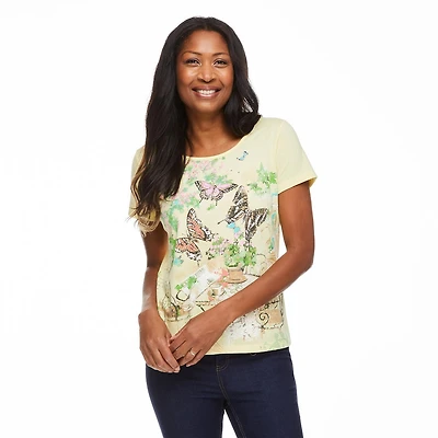 T-shirt imprimé à manches courtes Penmans pour femmes