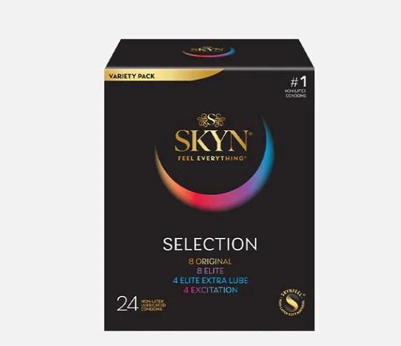 Préservatifs lubrifiés assortis SKYN Selection Non-Latex, 24 pièces