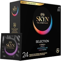 Préservatifs lubrifiés assortis SKYN Selection Non-Latex, 24 pièces