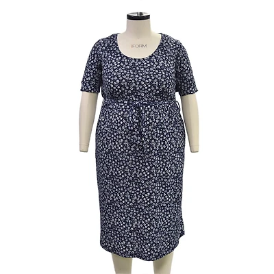We Influence, plus size, all over printed knit crepe, midi dress