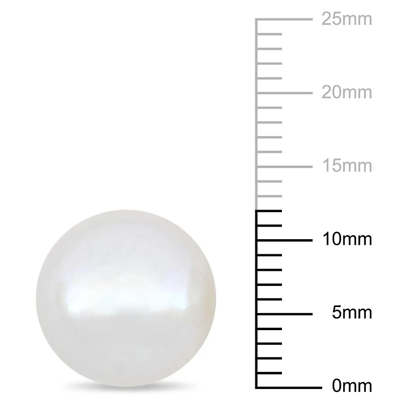 Miabella 11-12mm Freshwater Cultured Pearl 14K White Gold Stud Earrings