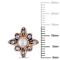 Clous d’oreilles rétros avec fausses perles Miabella 4-4,5mm et cristaux en argent sterling plaqué au rose