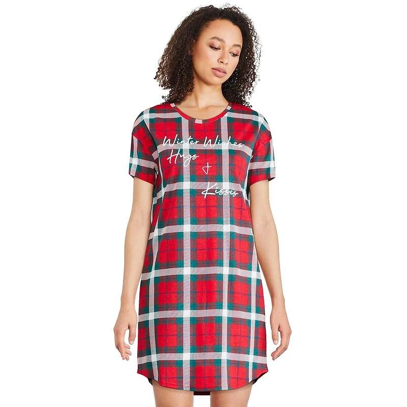 Chemise de nuit à encolure ras du cou George pour femmes Tailles P-TG