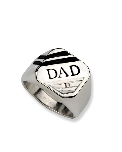 Designs for Him Stainless Steel Signet DAD Ring