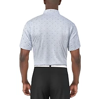 PGA TOUR Course Essentials Men's Striped Fish Print Short Sleeve Polo Shirt