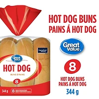 Great Value Hot Dog Buns, 8 pk, 516 g