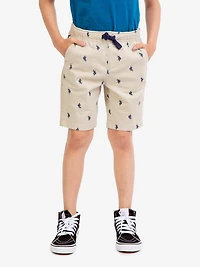 U.S. Polo Assn. Boy's Twill Print Pull on Short