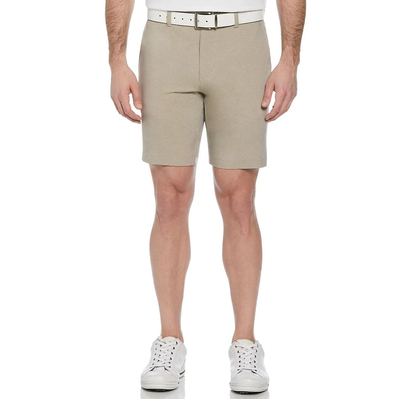 Ben Hogan Short de golf extensible chiné 9" pour hommes avec ceinture active