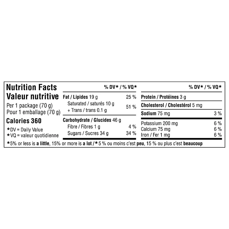 Gaufrette format Méga, café infusé à froid, couches de crème au café et gaufrettes croustillantes, enrobage chocolaté léger, cacao durable, préparée au Canada 70 g 70 g