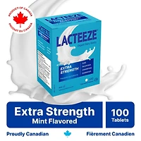 Lacteeze Extra-Fort Enzyme de lactase 100 comprimés