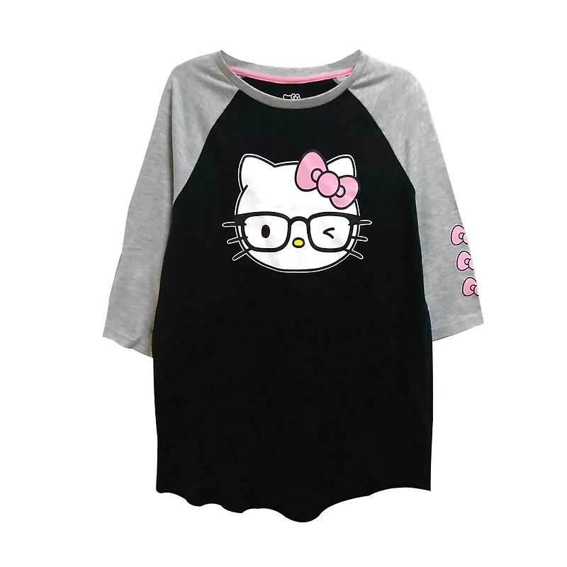 Hello Kitty Ladies Wink Kitty Raglan
