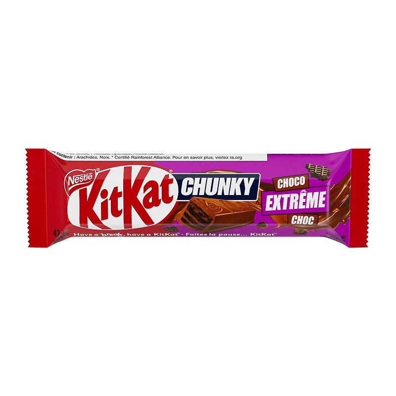 Chunky Extreme Choc, Crispy Wafers, Chocolatey Filling And Crunchy Pieces Covered in A Chocolatey Coating, Made With 100% Sustainably Sourced Cocoa, Wafer Bar
