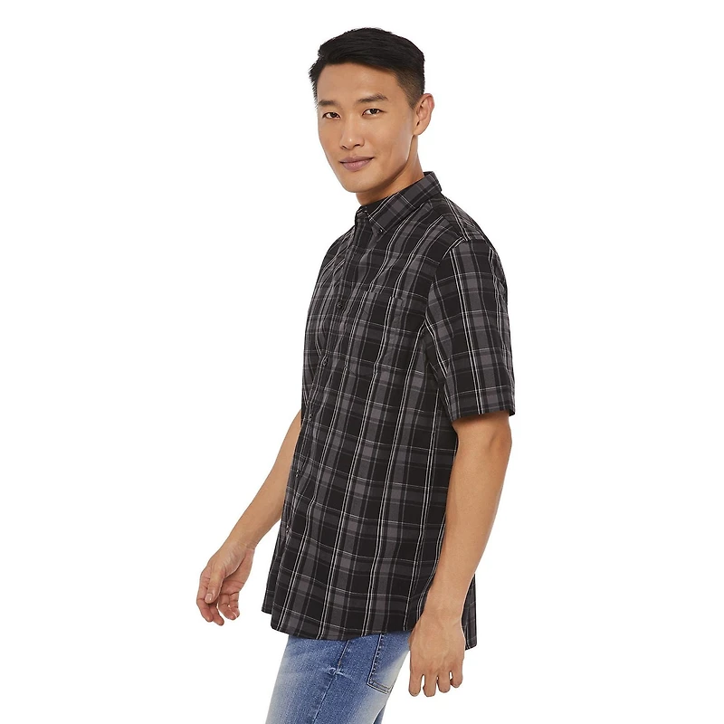 Chemise tissée à manches courtes George pour hommes tailles plus