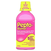 Pepto Bismol liquide pour soulager la nausée, les brûlures d’estomac, l’indigestion, les malaises gastriques et la diarrhée, saveur originale 480 ml
