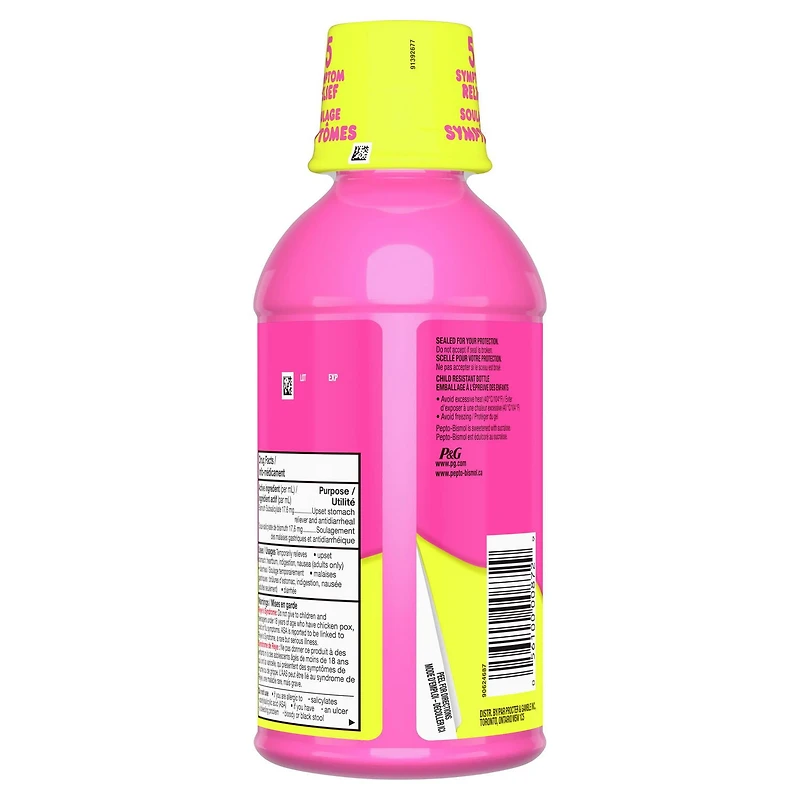 Pepto Bismol liquide pour soulager la nausée, les brûlures d’estomac, l’indigestion, les malaises gastriques et la diarrhée, saveur originale 480 ml