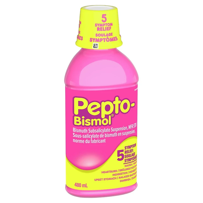 Pepto Bismol liquide pour soulager la nausée, les brûlures d’estomac, l’indigestion, les malaises gastriques et la diarrhée, saveur originale 480 ml