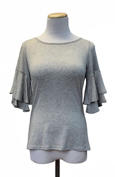 Style Therapy Scoop Neck Double Bell Sleeve Top