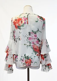 Style Therapy 3 Tiered Blouse W Keyhole Back