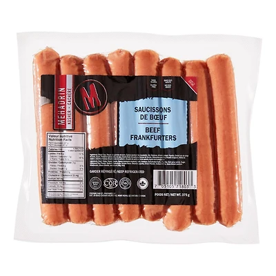 Mehadrin Kosher Beef Frankfurters, 375 g