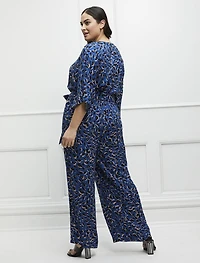 ELOQUII Elements Women's Plus Size Kimono Sleeve Jumpsuit