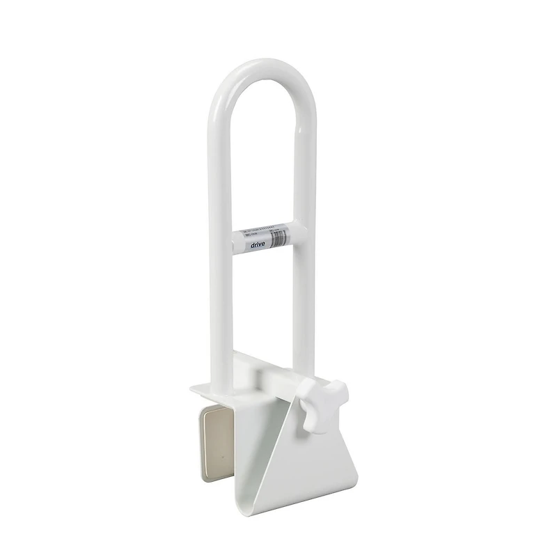 Drive Medical White Bathtub Shower Grab Bar Safety Rail, Parallel