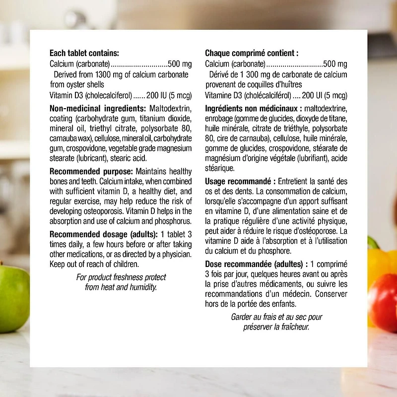 Webber Naturals® Calcium Vitamin D3, 500 mg/200 IU, 275 Tablets, BONUS!