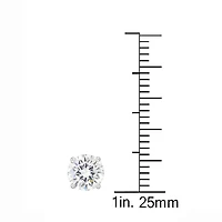 Boucle d'oreille en argent sterling par excellence Blanc Cz 6Mm Rond