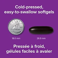 Gélules huile de lin de Webber Naturals pressées à froid Source végétale d’oméga-3 et 6, 210 gélules