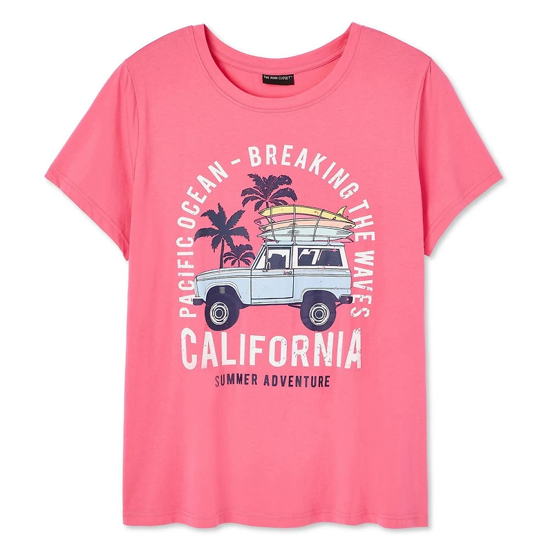 The Pink Closet Women's Plus Crew Neckline Tee