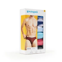 PAPI Men's Premium Cotton Low-Rise Briefs, 6 Pack