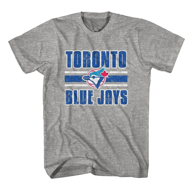 MLB Toronto Blue Jays Mens Retro Stripe Short Sleeve Crew *On-Line Exclusive