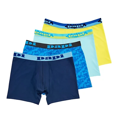 PAPI Men's Microfiber Boxer Briefs, Pack of 4, PAPI ASSORTED BOXER BRIEFS, Pack of 4