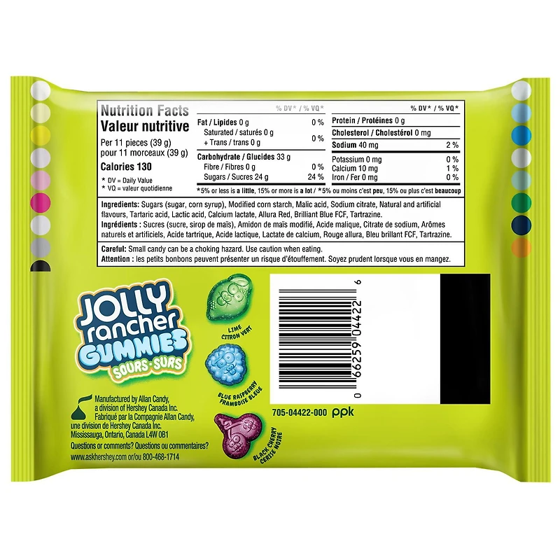 Bonbons gommeux JOLLY RANCHER GUMMIES Sour Original grand format, 96 g