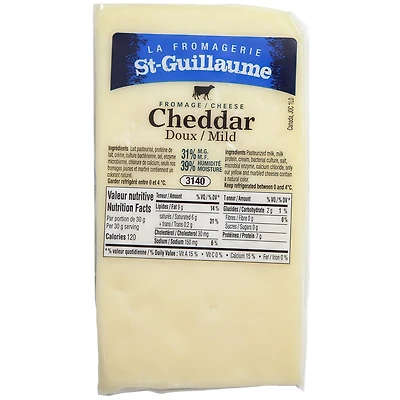 Fromagerie St-Guillaume 31% M.F. Mild White Cheddar, 275g