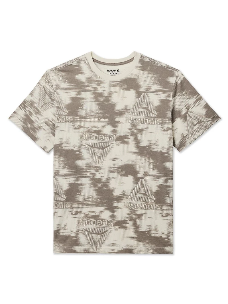 T-shirt graphique à manches courtes Parallels AOP de Reebok pour homme Tailles S-2XL