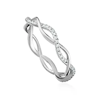 Luxury Designs Sterling Argent  Zircone Cubique Plait Ouvert Bague