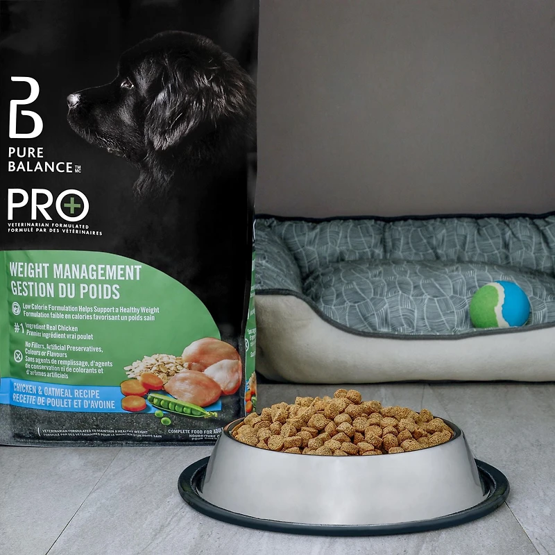 Pure Balance Pro+ Gestion de Poids, Recette Poulet et Avoine Nourriture Sèche pour Chien 100 g, 3,5 kg, 7 kg