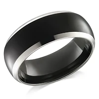 Men's tungsten 8mm ring  laser polished Black