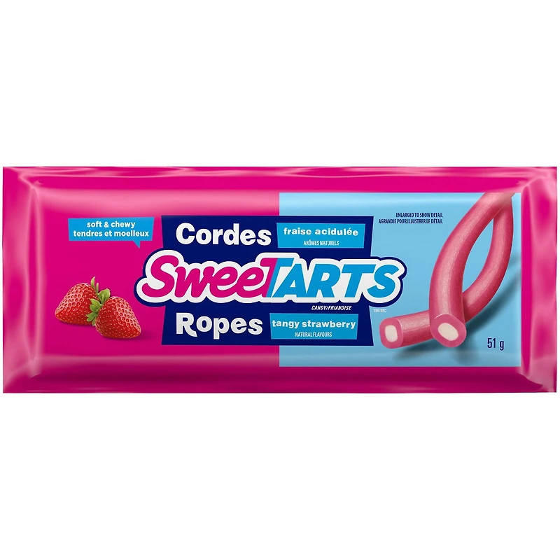 Sweetarts Ropes Tangy Strawberry soft & chewy candy, Net weight: 51g